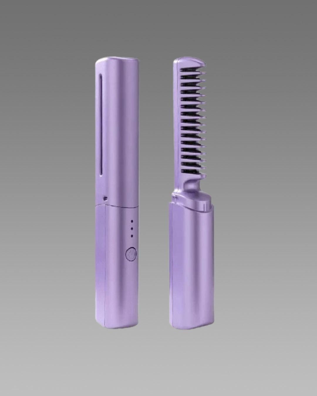 Meneflex Portable Mini Hair Straightener - Cordless, Rechargeable & Adjustable Hot Comb