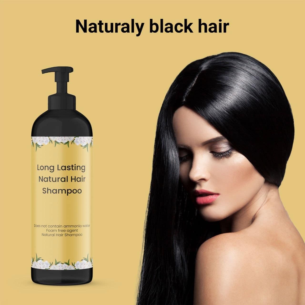 Natural Hair Dye Shampoo - Easy Gray Coverage & Color Refresh (50ml x 2)