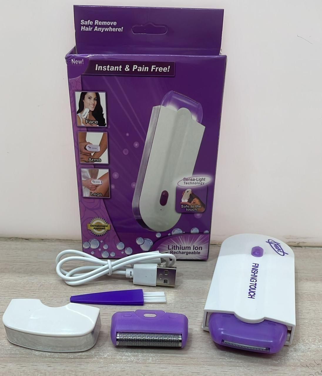 Rechargeable Painless Hair Remover - Instant Facial & Body Trimmer for Women & Men