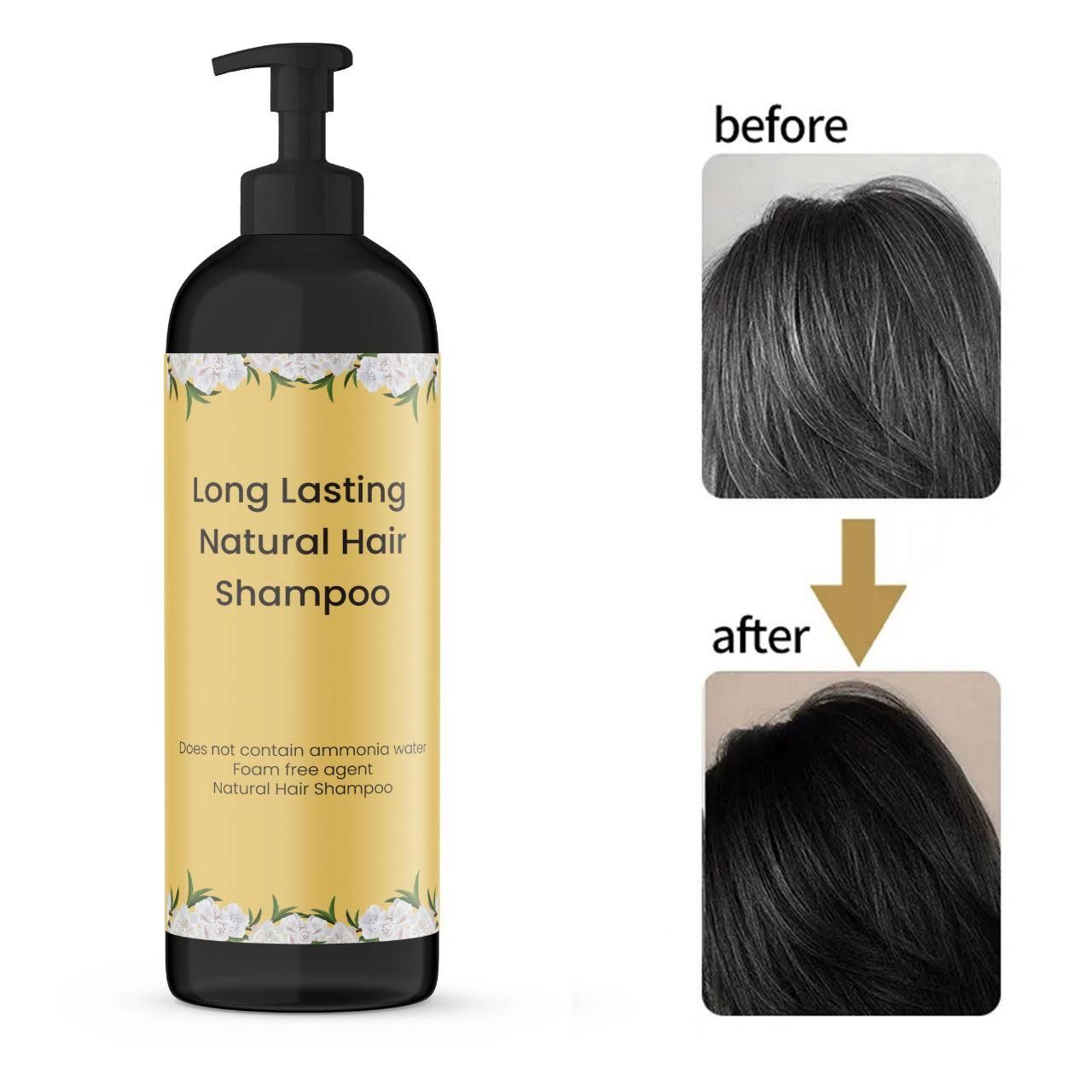 Natural Hair Dye Shampoo - Easy Gray Coverage & Color Refresh (50ml x 2)
