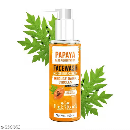 Pink Root Papaya Tan Removal Face Wash 100ml - Face Wash with Vitamin C, Papaya and Lemon For Dark Spot Reduction and clear Skin- Face Wash (Pack of 2)