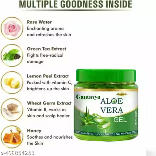 Gantavya Aloevera Face Beauty Gel - 220gm pack of 2